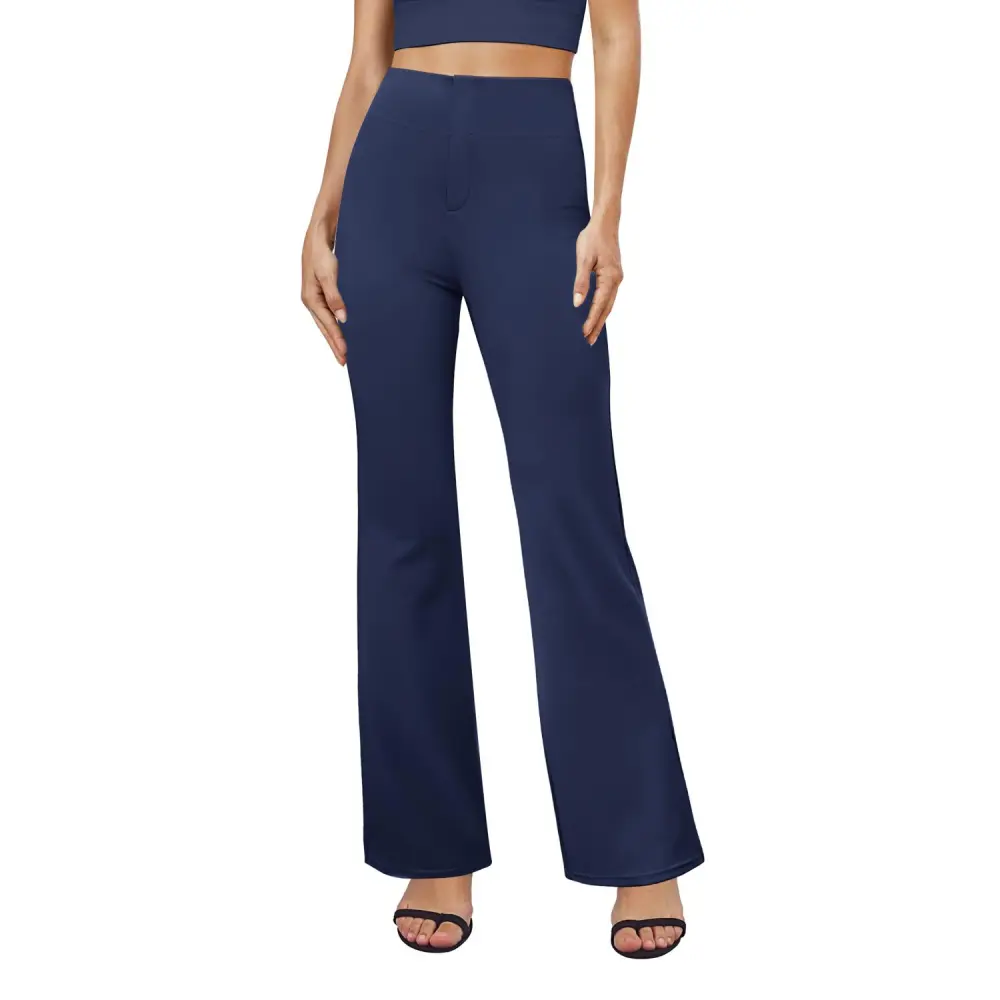 Women's High-Waisted Yoga Pants – Flared Leg with Pockets & Tummy Control