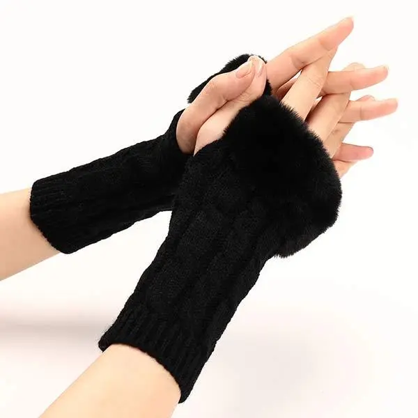 Women'S Fingerless Wool Warm Gloves 47187161C