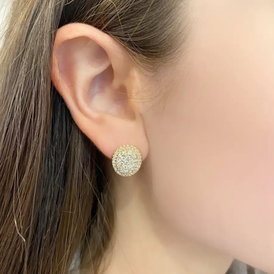Statement Modern Gem Detail Stud Earrings