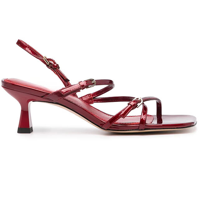 Valeria Strappy Patent Kitten Heels