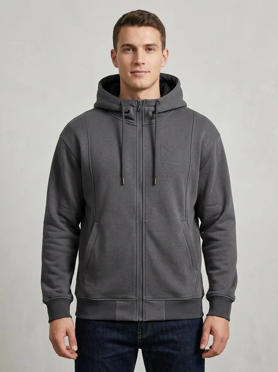 Casual Geometric Zip-Up Daily Wear Men's Sport Jacket