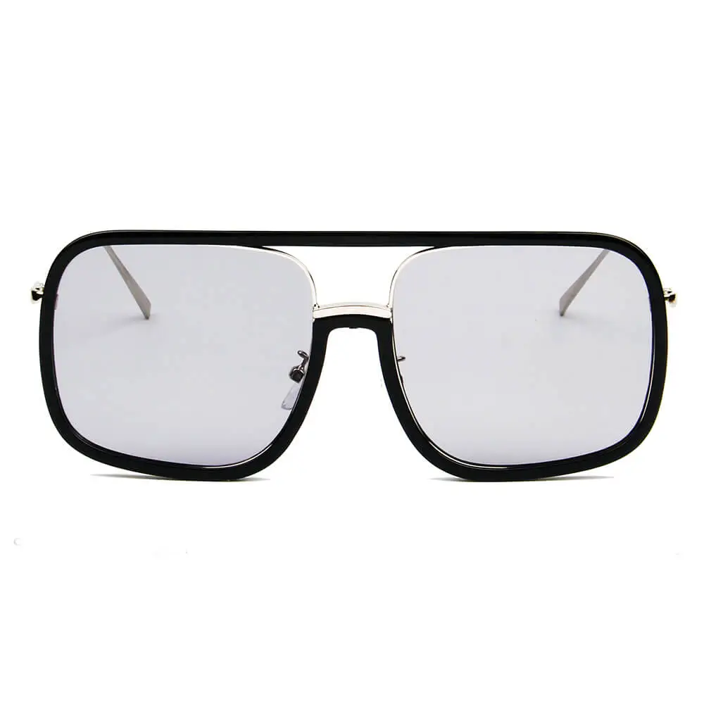 Fabric Woven Square Frame Sunglasses