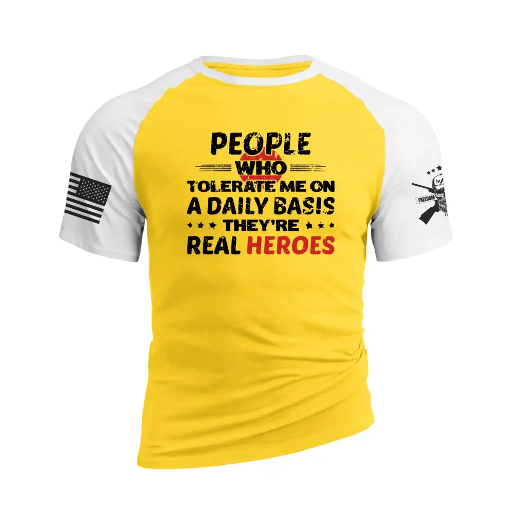 THEY REAL HEROES RAGLAN GRAPHIC TEE