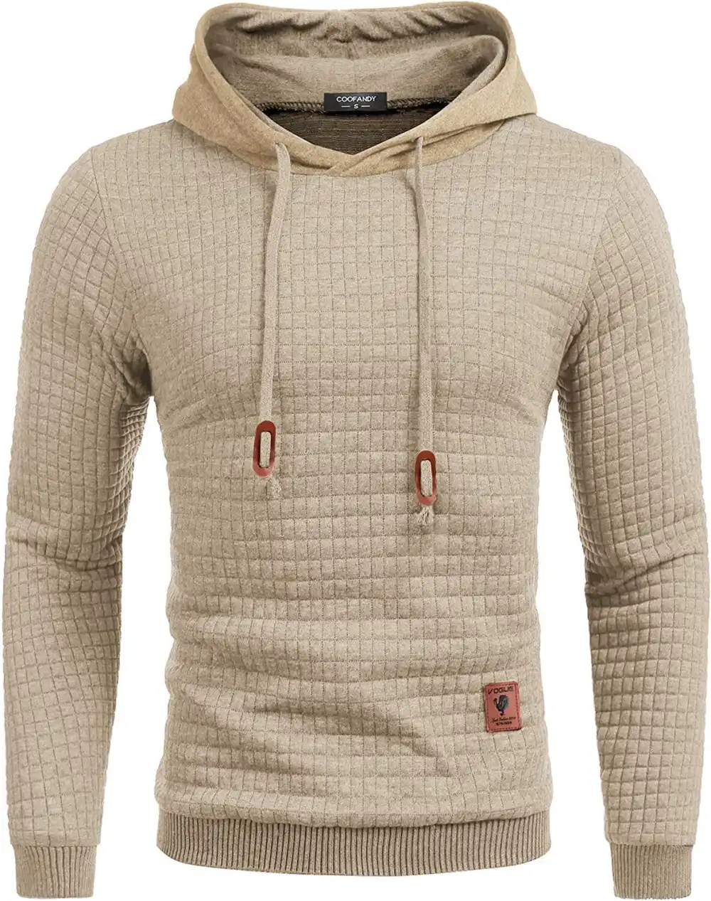 Gym Drawstring Plaid Jacquard Hoodie