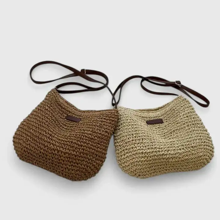 Pebbled Straw Handbag
