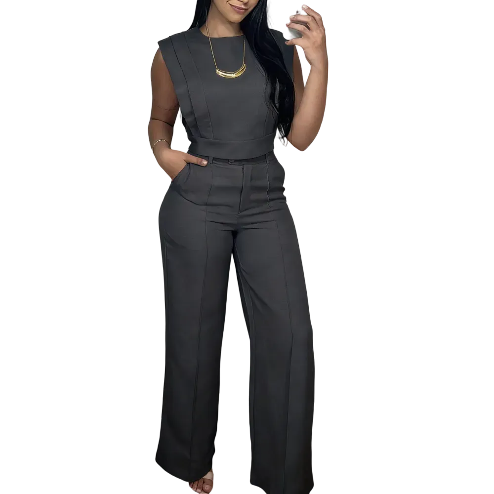 Women's Crop Top and Pocket Pants Set
