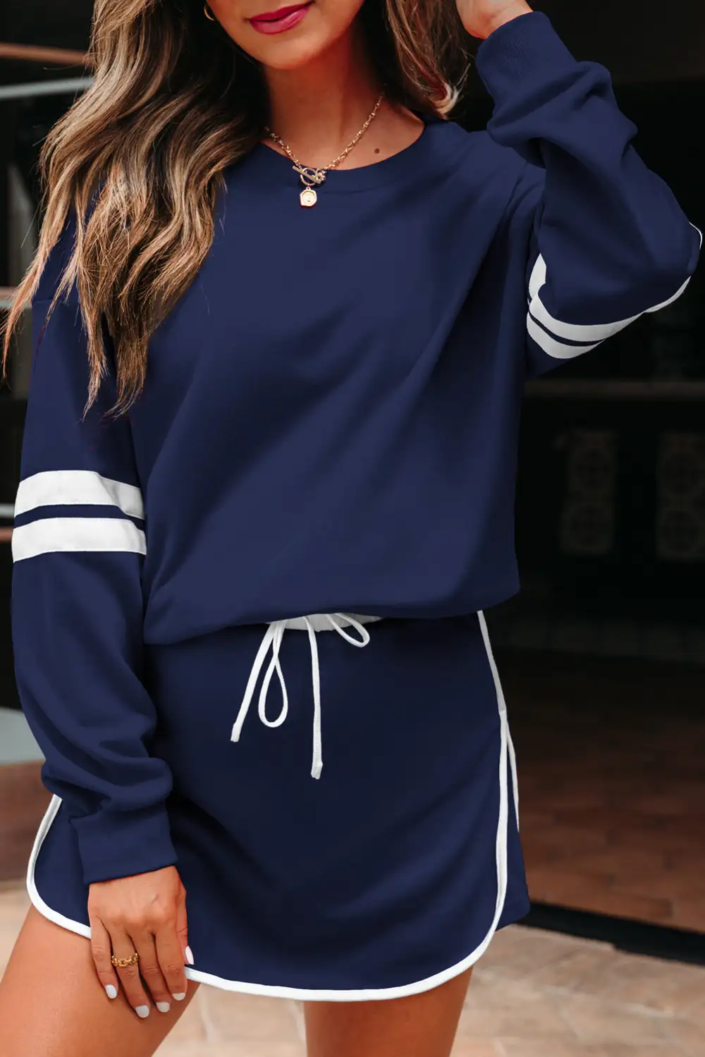 Fitted Printed Varsity Detail Coordinated Set