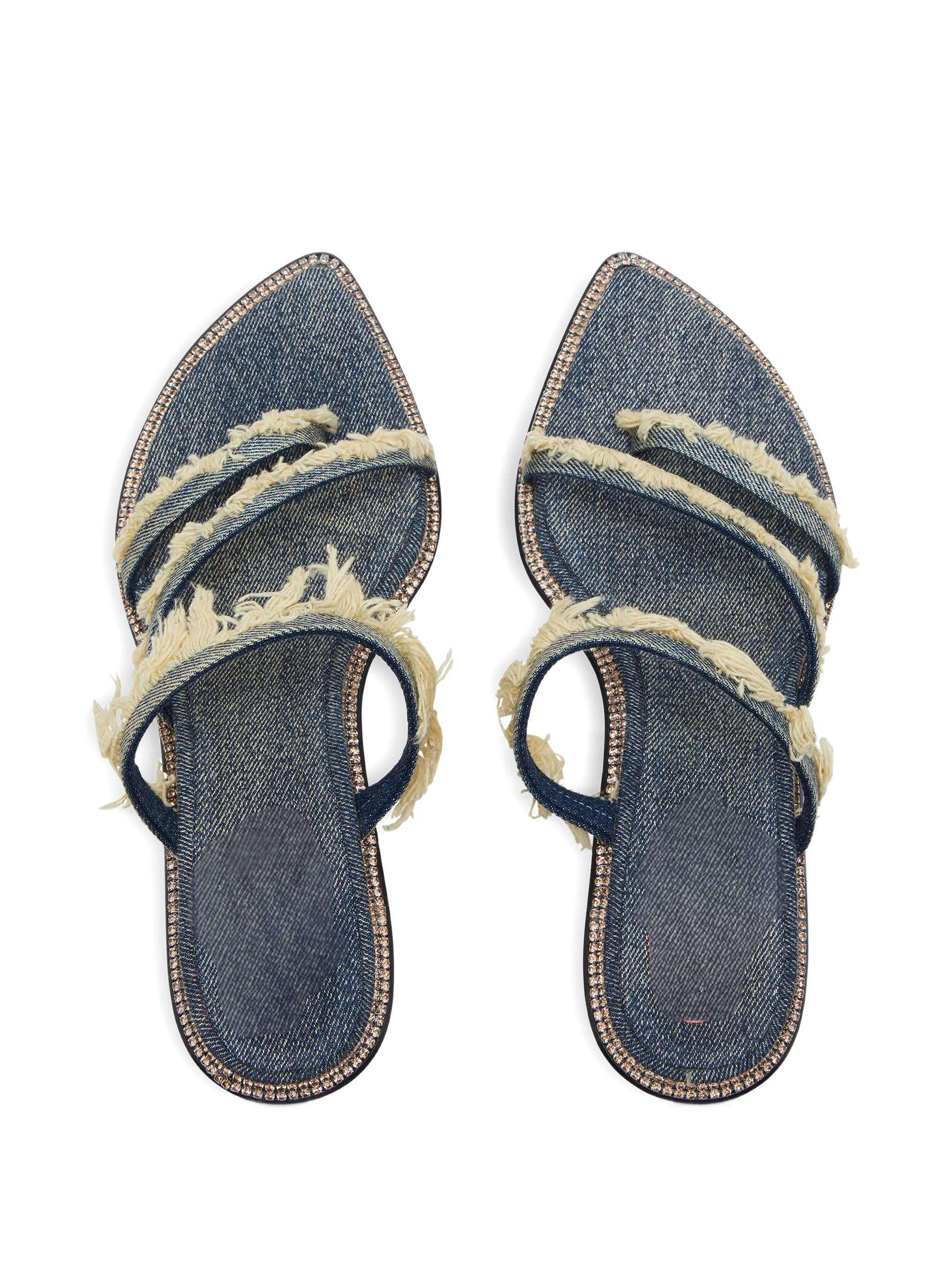 Aurora Cross Strap Low Heel Sandals