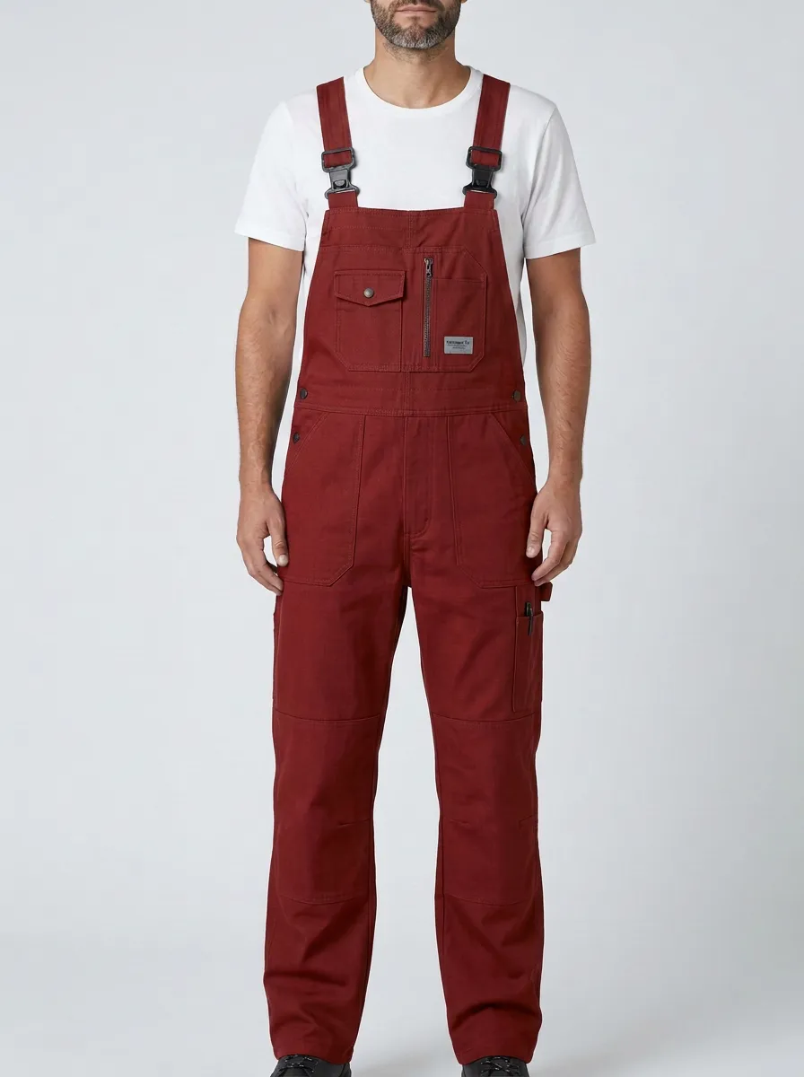 Men's Classic Multi-Pocket Canvas Bib Work Overalls