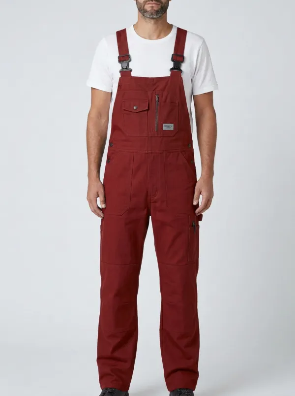 Men's Classic Multi-Pocket Canvas Bib Work Overalls
