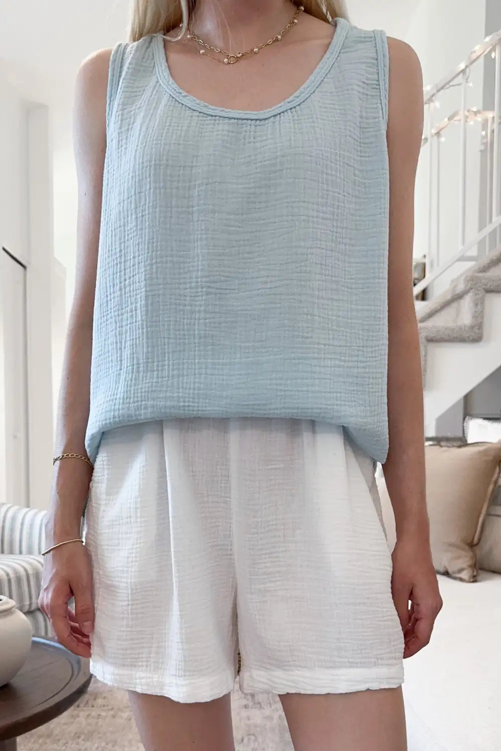 Breezy Cotton Sleeveless Blouse