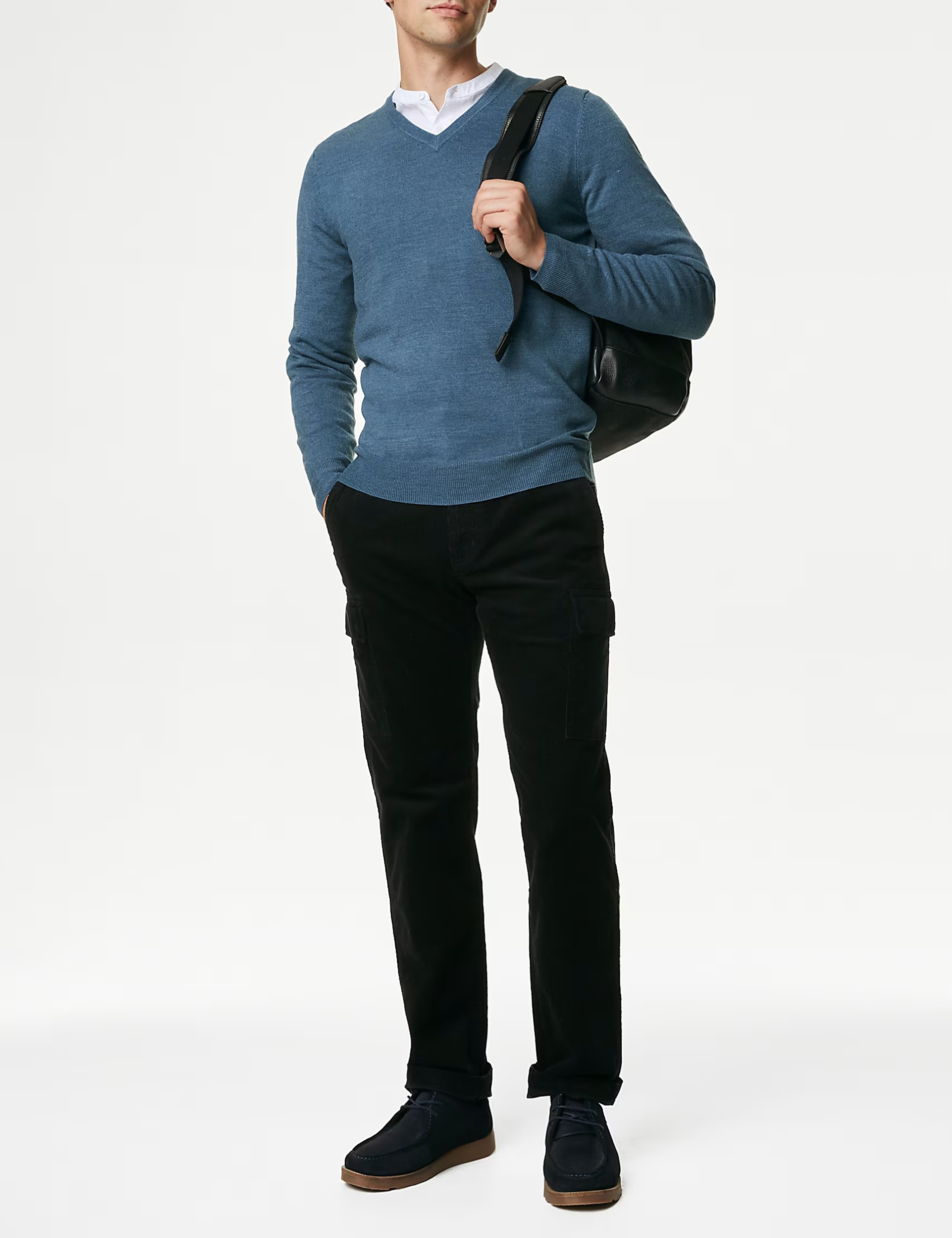 V-neck Long-Sleeved Knitted Sweater