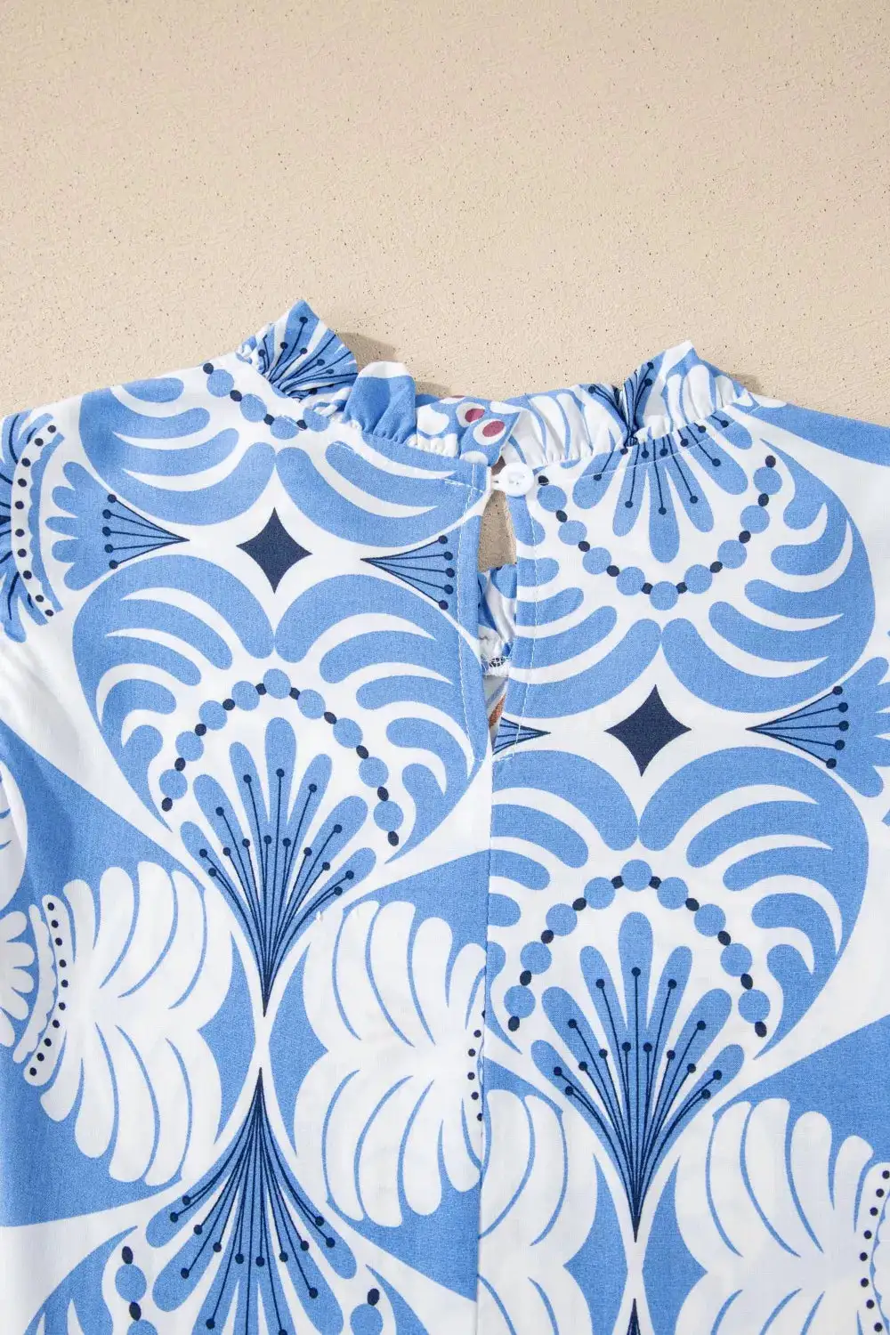 Printed Flutter Sleeve Dress Casual