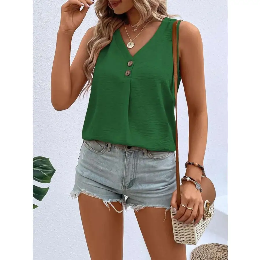Solid Color V Neck Tank