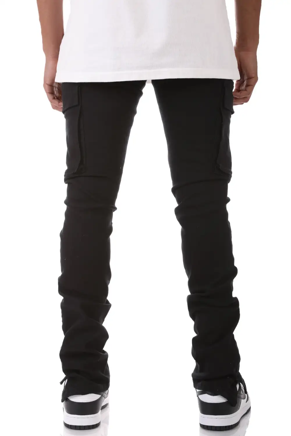 Men's Streetwear Flare Skinny Stacked Pants