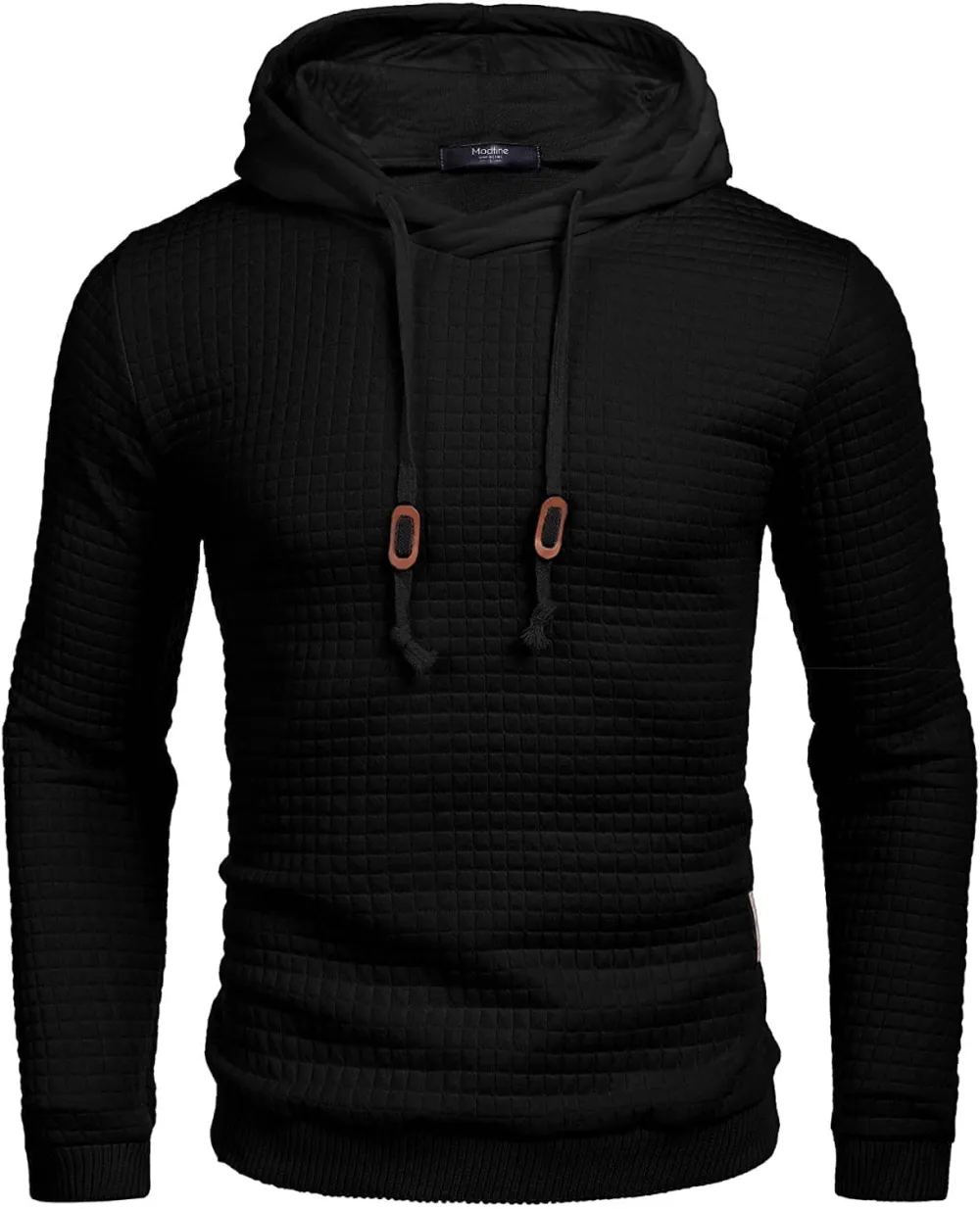 Gym Drawstring Plaid Jacquard Hoodie