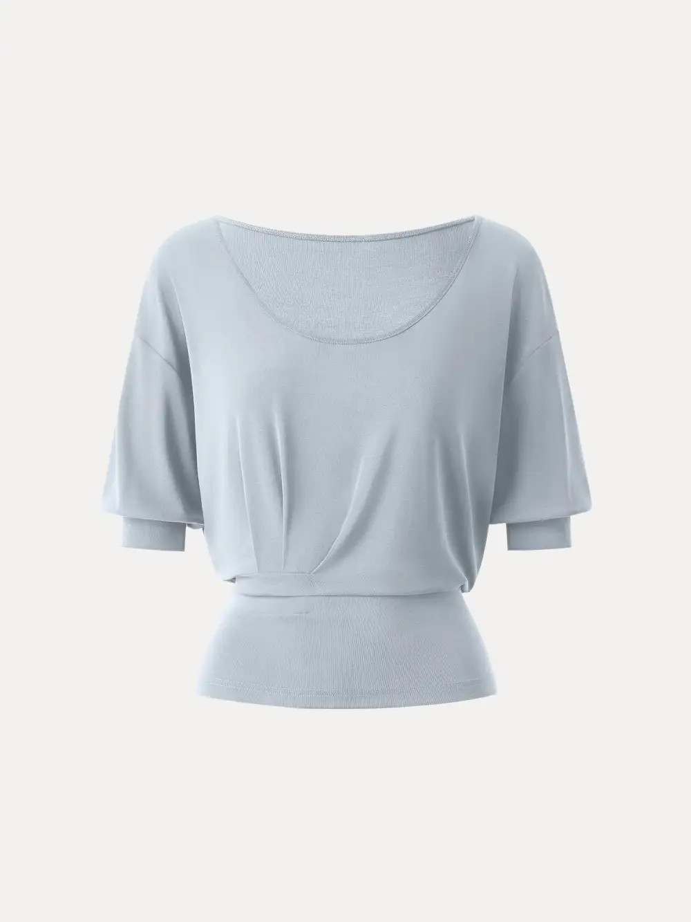 Scoop Neck Short Sleeve Tucked Tee