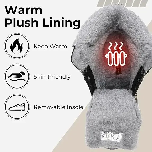Mishansha Men's Women's Waterproof Snow Boots Winter Trekking Hiking Boots with Warm Fur Lining, Anti-Slip Sole, Insulated Outdoor Cold Weather Booties