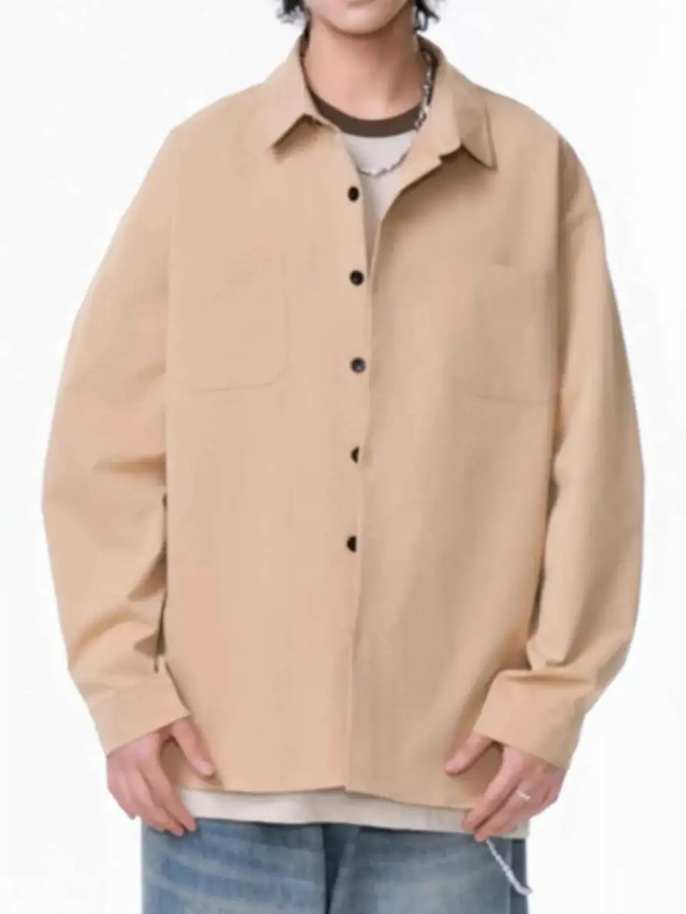 Relaxed Button Up Long Sleeve Shirt
