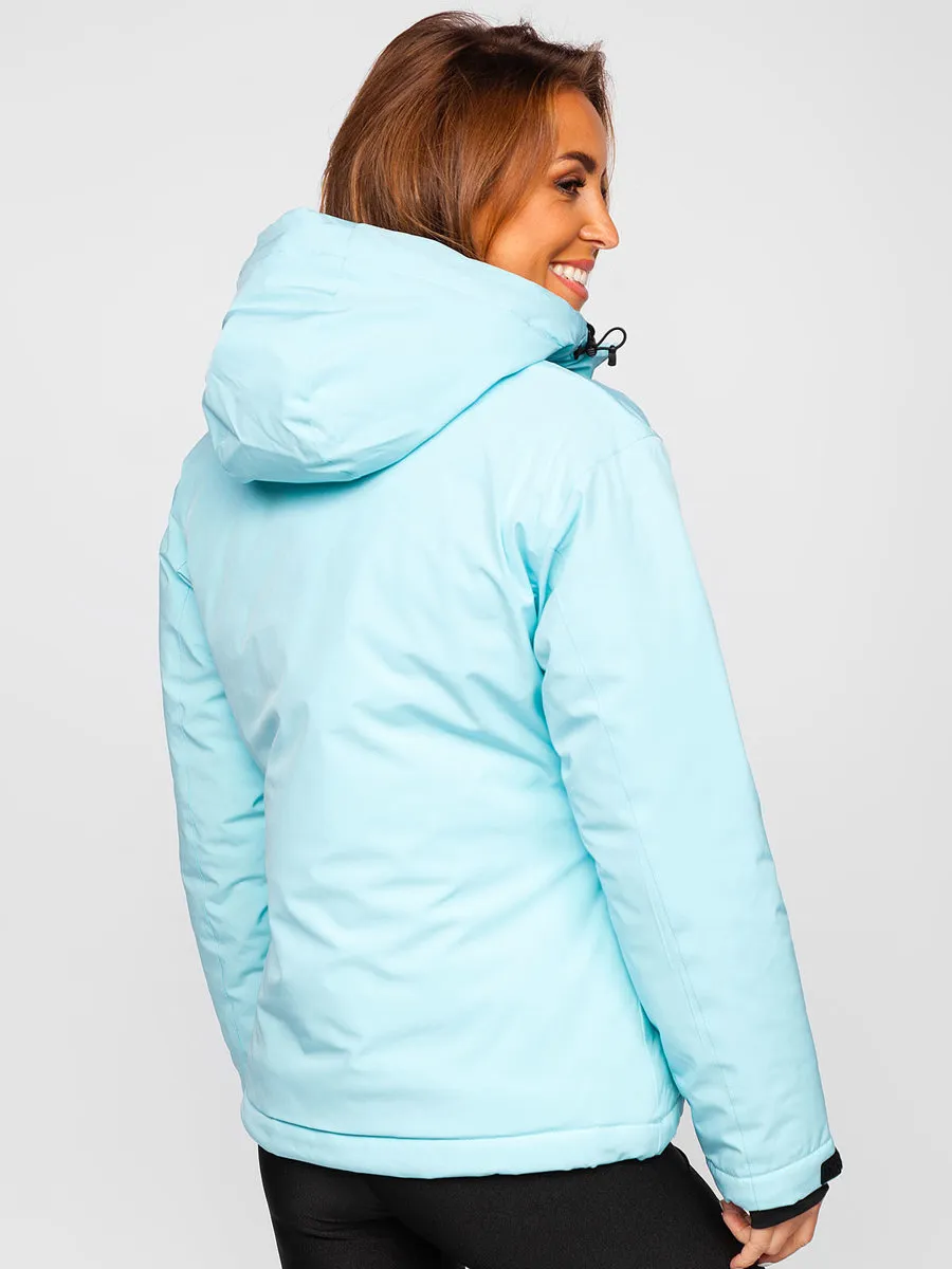Blue women's winter ski jacket