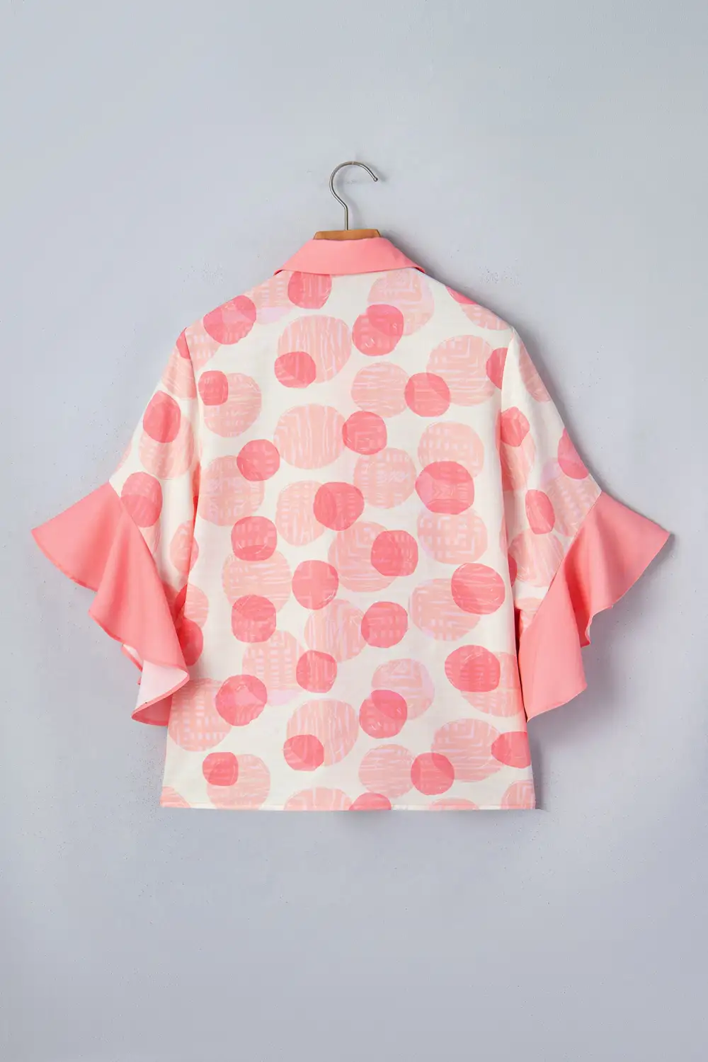 Relaxed Ruffle Sleeve Short Sleeve Casual Shirt