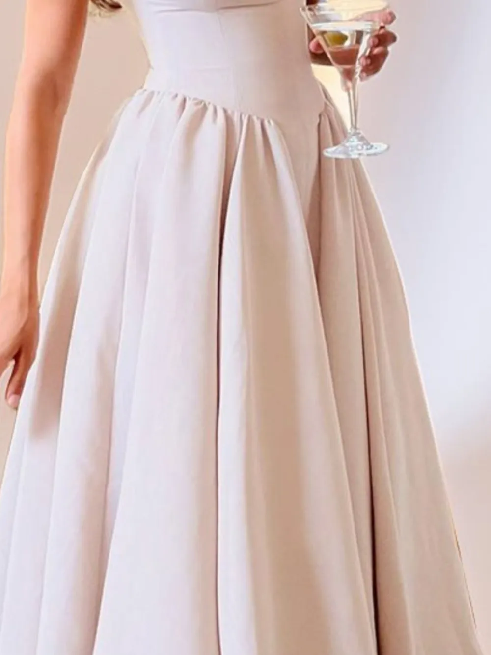 Polished Detail Cap Midi Dress