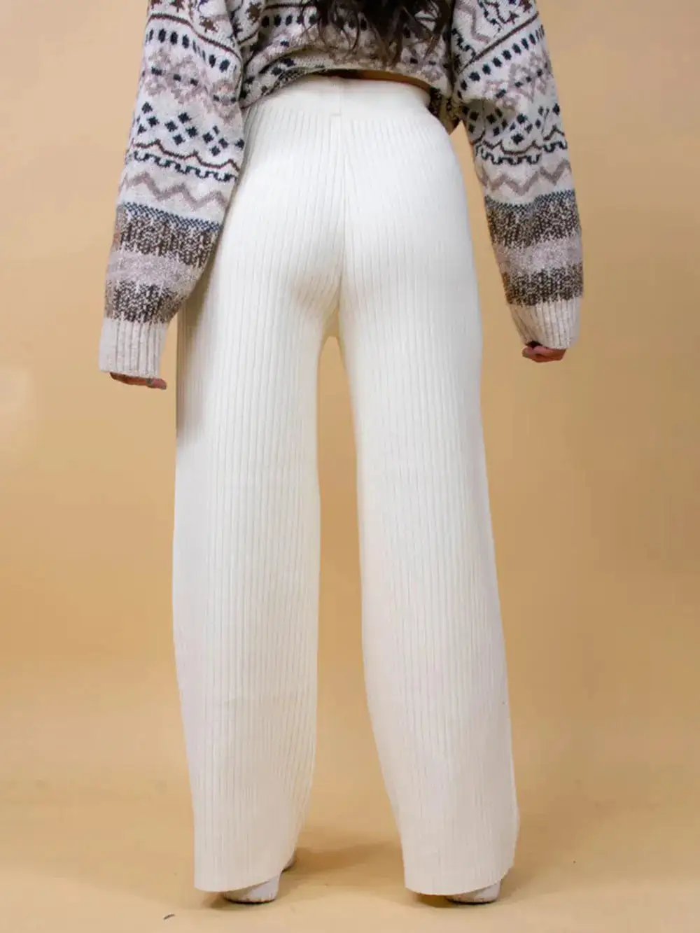 Wide Leg Ribbed Pants