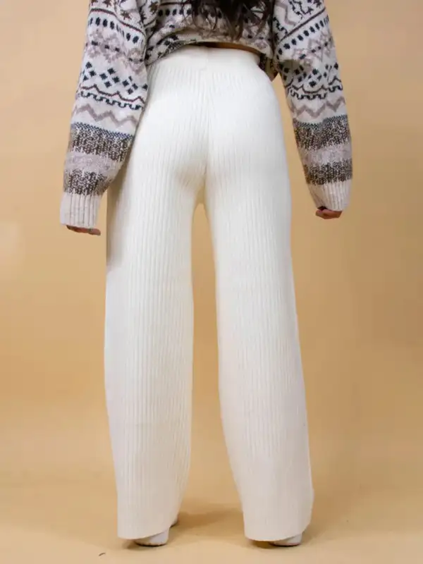 Wide Leg Ribbed Pants