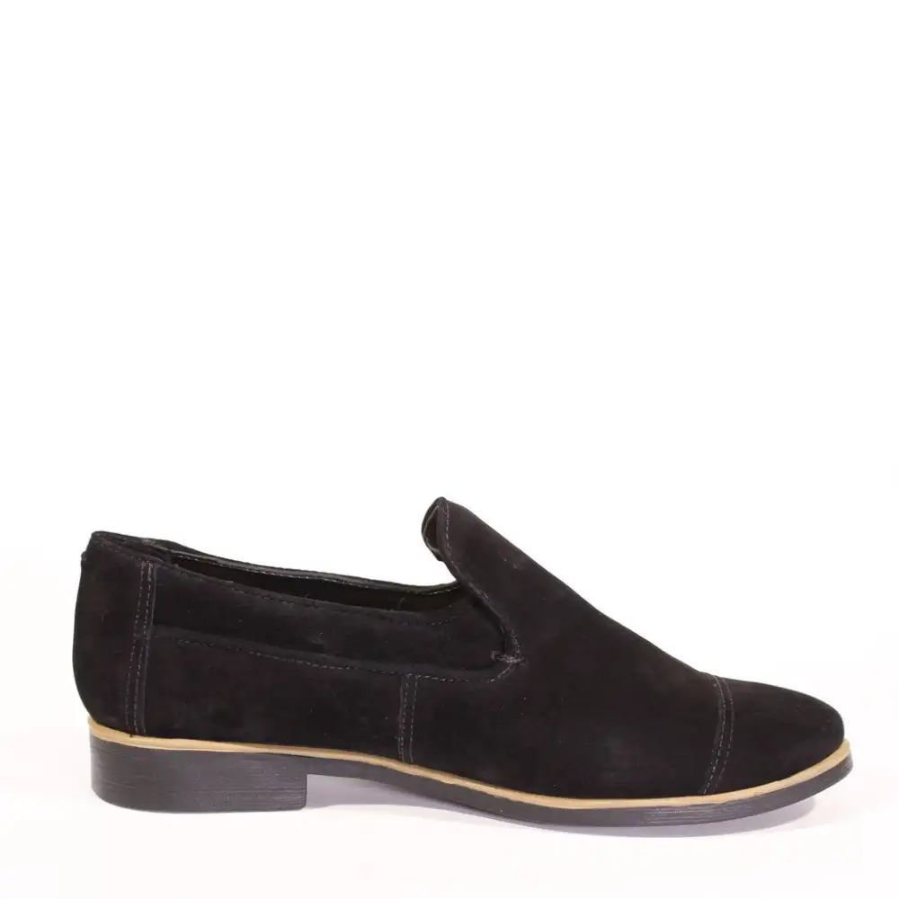 Nubuck Slip On Flat Loafers