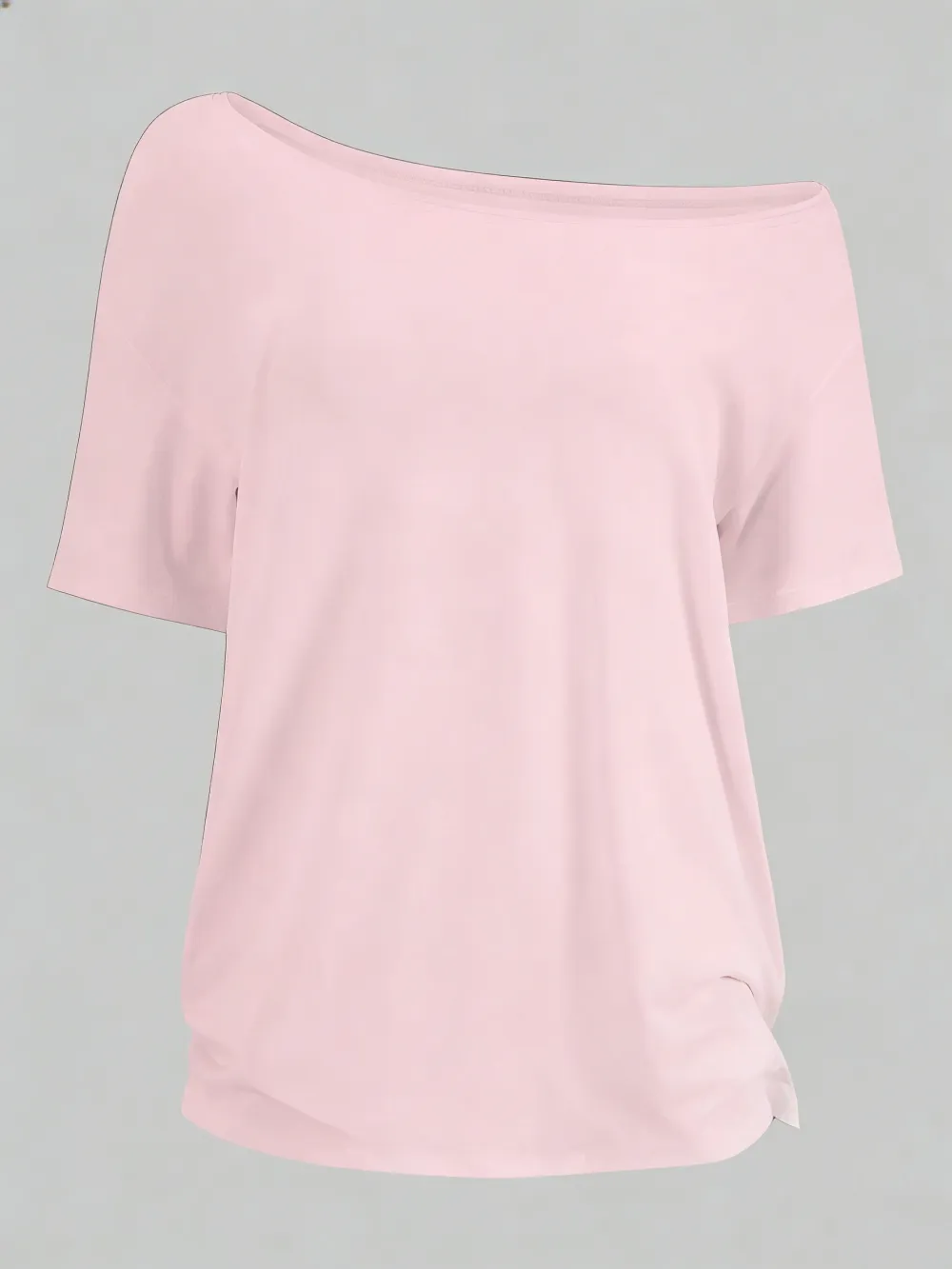 🔥 Women's Off-Shoulder Solid Color Tee | Casual Basic Short Sleeve T-Shirt