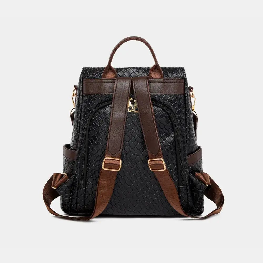 Faux Leather Backpack Camping Bag