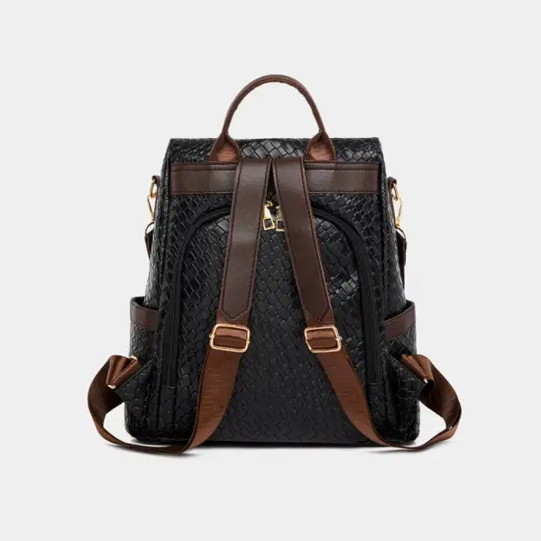 Faux Leather Backpack Camping Bag