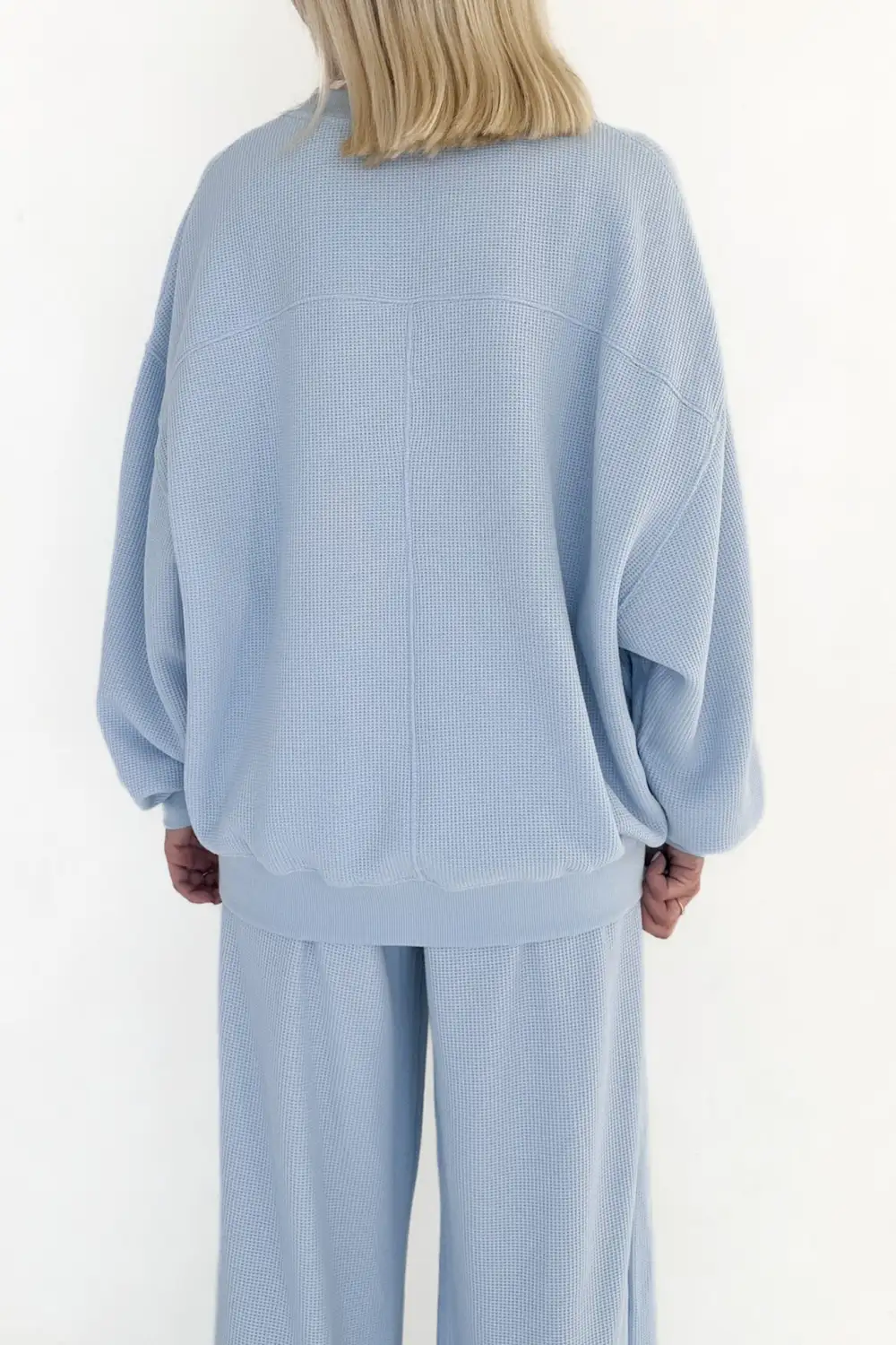 Tailored Waffle Knit Sweatshirt