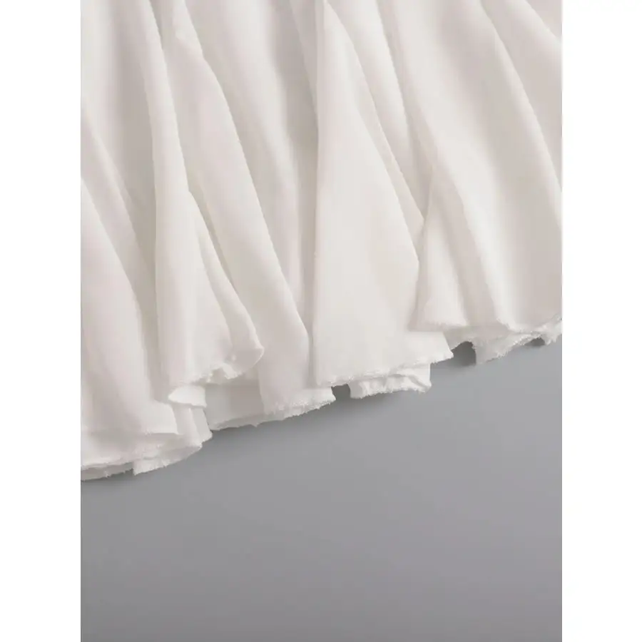 Elastic Waist Ruffled Hem Skirt