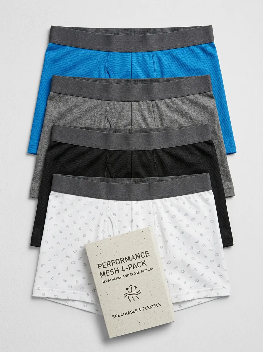 Easy-Wear Style Men' Four Pack Boxer Briefs