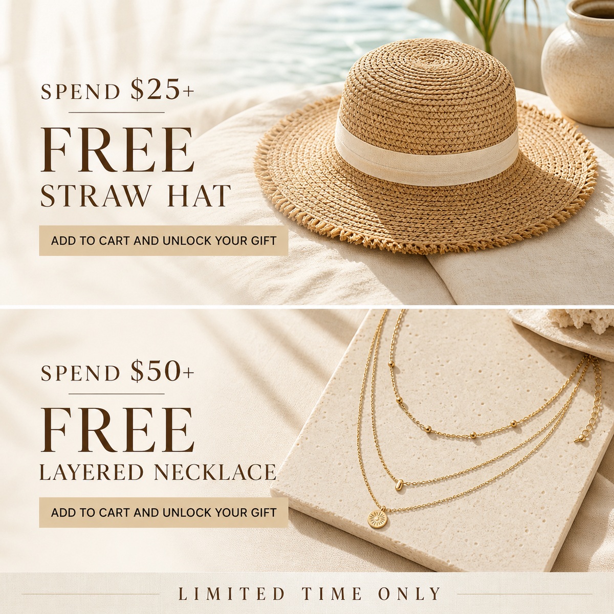 Free matching resort accessories gift