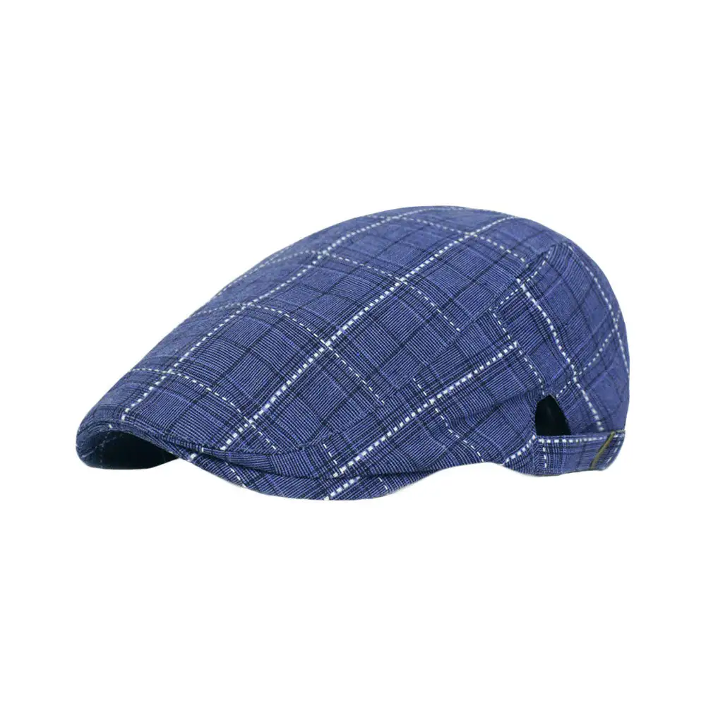 Cotton Plaid Golf Newsboy Cap