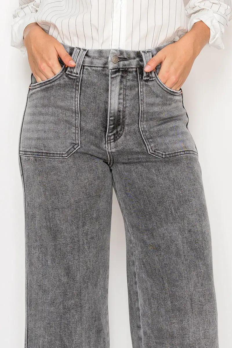 Versatile High Rise Wide Leg Relaxed Denim Jeans
