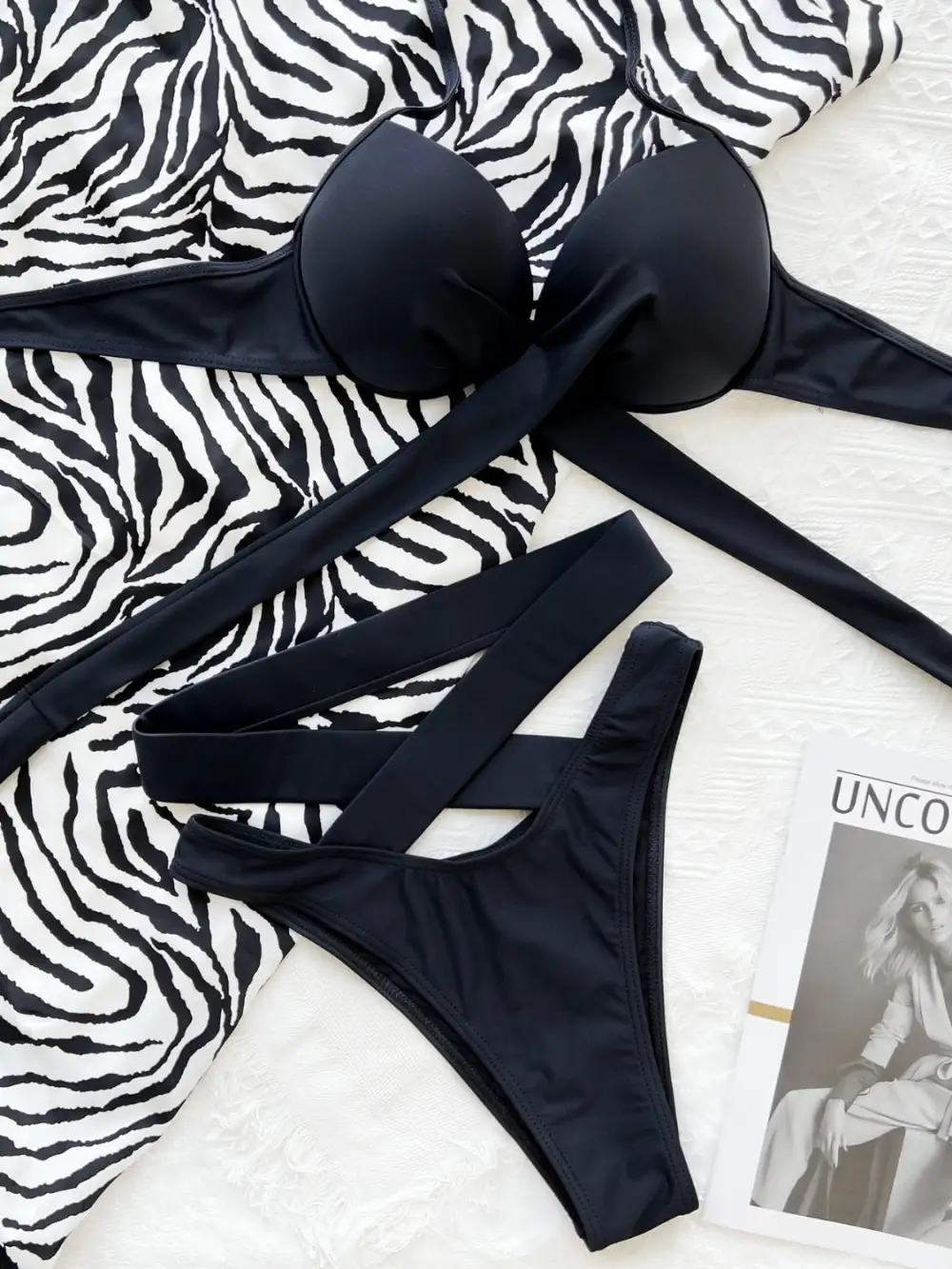 Crisscross Halter Neck Bikini Swim Set