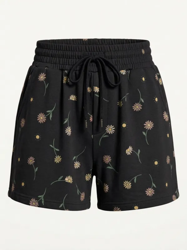 Women's Floral Sun-Print Drawstring Shorts