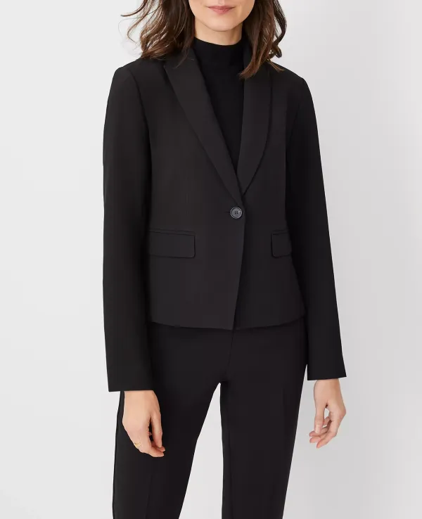 The Shorter One Button Blazer In Fluid Crepe