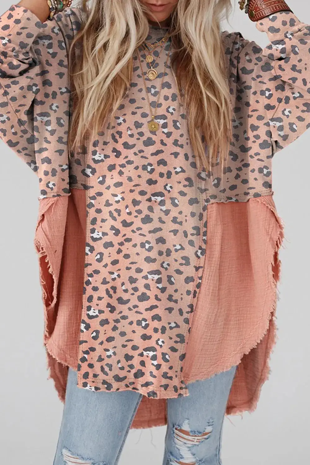 Textured Ruffle Trim Blouse