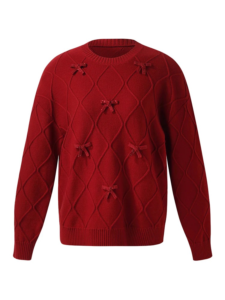 Women's Wool Blend Red Sweater