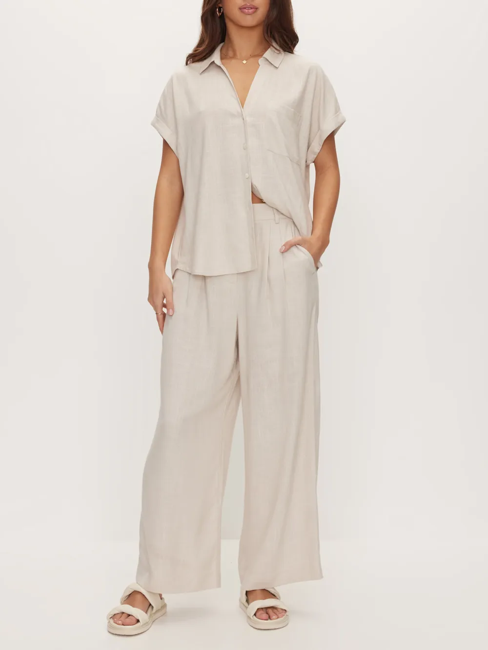 Casual Style Wide Leg Trousers