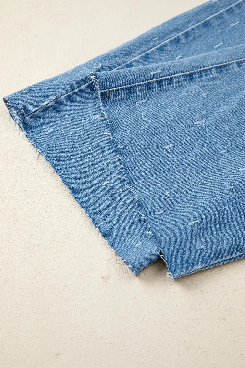 Raw Hem Distressed Denim Jeans
