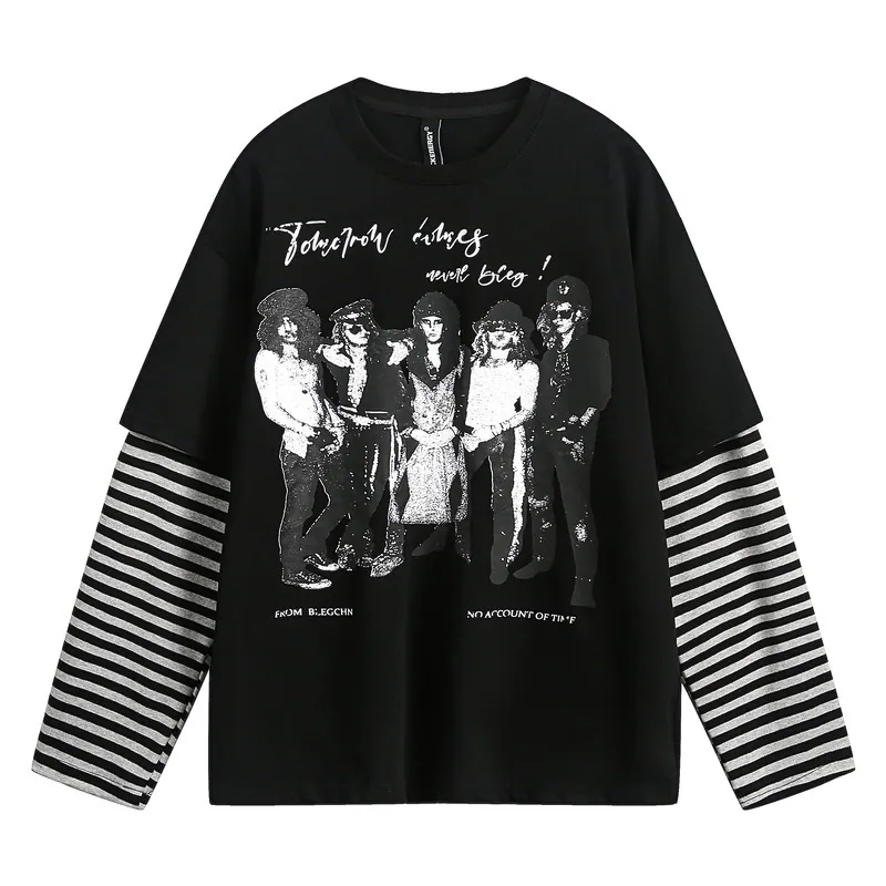 Hip-Hop Layered Stripe Top