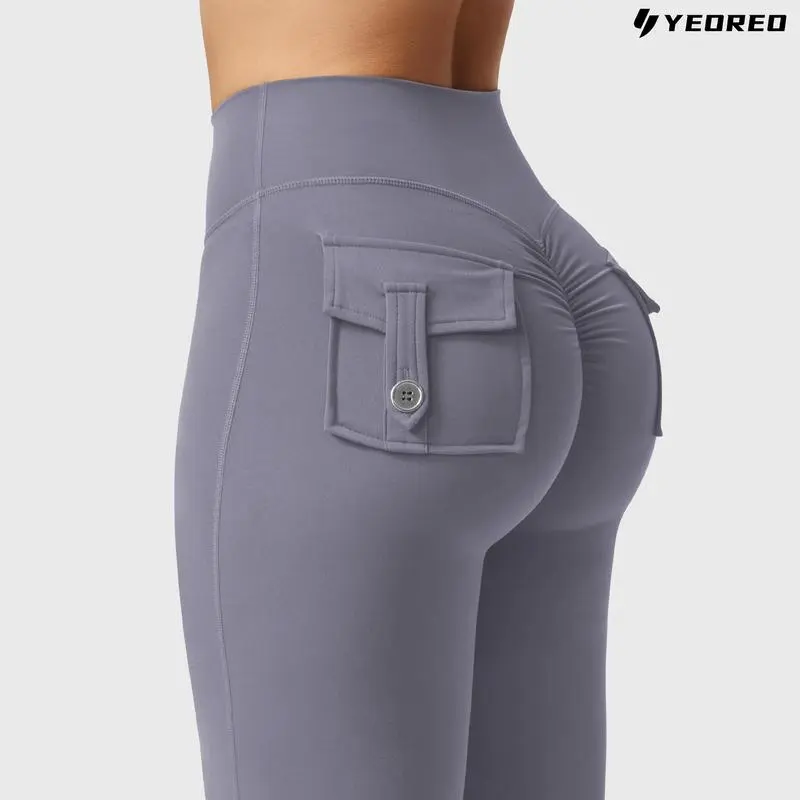 Flare Leggings with Pockets Butt-Lifting | High-Waist | Breathable | Four-Way Stretch | Squat-Proof