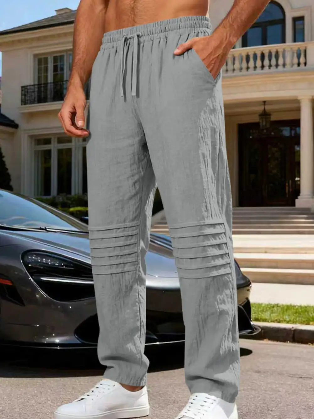 Men's Full Size Casual Drawstring Pants Plus Size
