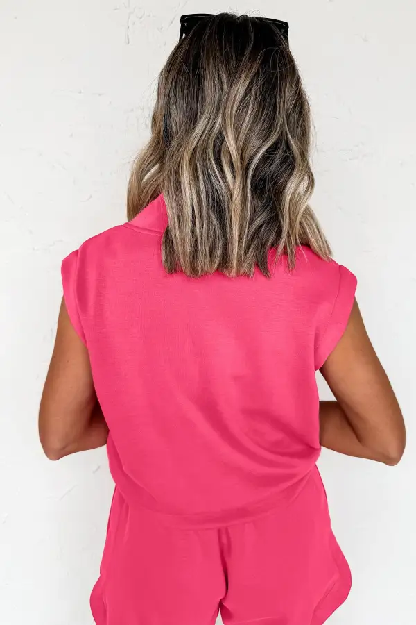 Sleeveless Drawstring Relaxed Shorts Lounge Set
