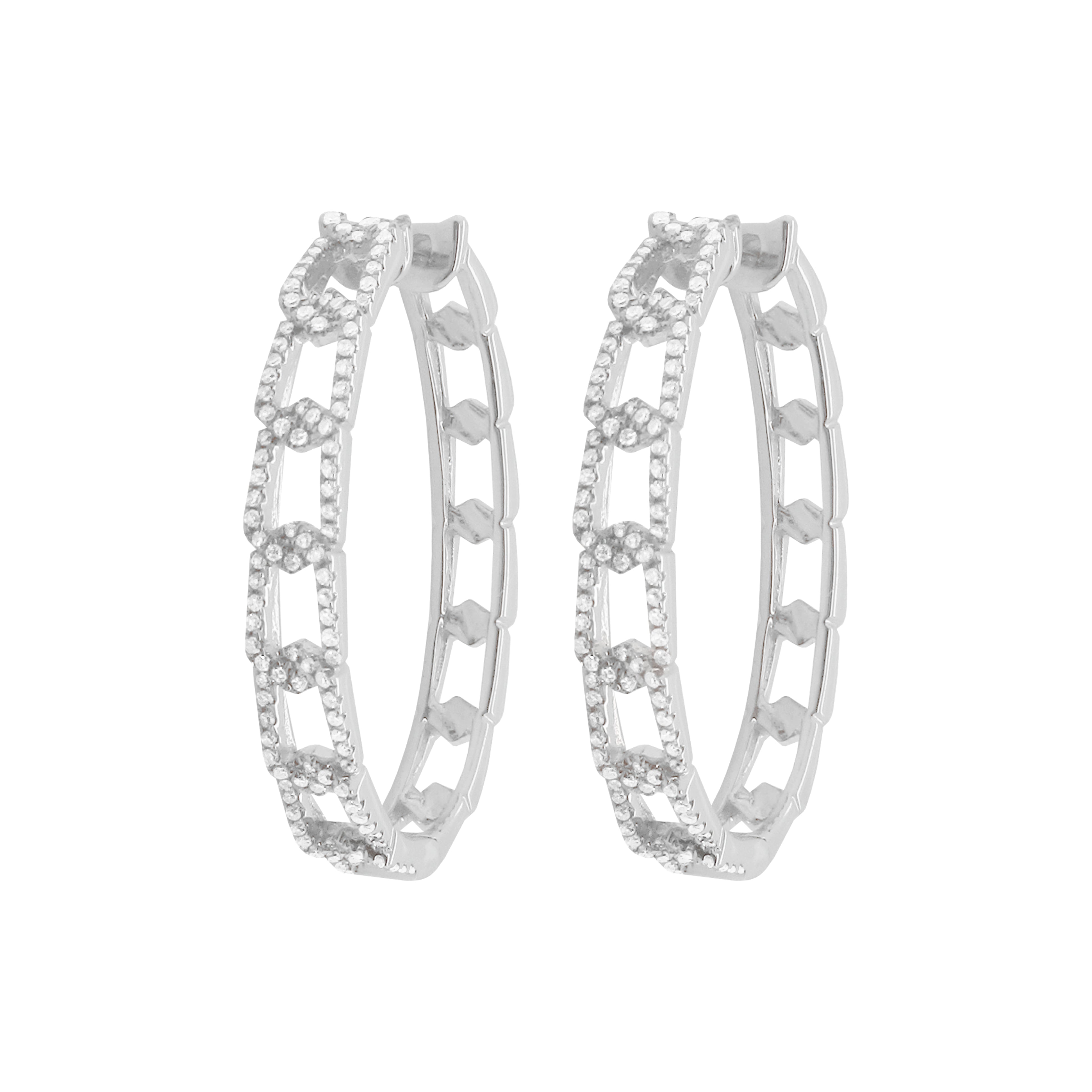 Delicate Statement Gem Detail Hoop Earrings